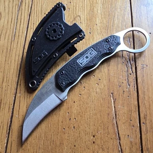 SOG GAMBIT CURVED SHEEPSFOOT FIXED BLADE KNIFE & SHEATH - Picture 1 of 9