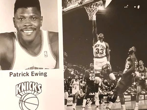 FOTO PATRICK EWING ~ NY KNICKS 8x10 s/w OFFIZIELLES PROMO MEDIEN FOTO - Bild 1 von 1