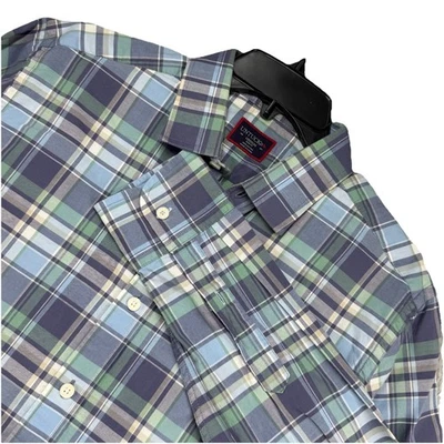 Untuckit Mens  Blue Green Plaid Button Up Cotton Shirt M - Image 1 of 4
