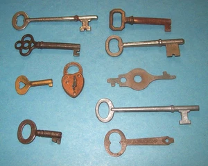 Lote de LLAVES ESQUELETO y Cerradura Vintage/Antiguas - Imagen 1 de 2