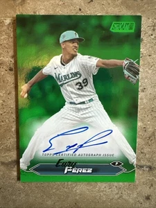 Topps Stadium Club Eury Pérez 2024 verde automático 4/5 Marlins - Imagen 1 de 2