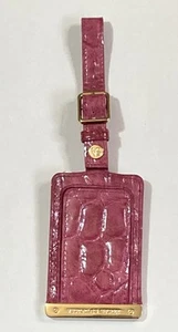 Victoria’s Secret Mauve Crocodile Embossed Adjustable Pink Luggage Tag & Card - Picture 1 of 6