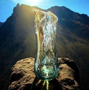 Hand Made Blown  glass vase with organic form - Picture 1 of 6