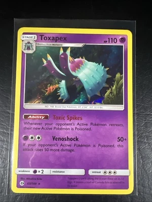 Toxapex 63/149 SM Base Set Pokemon 2017 TCG Holo Card ( Pack Fresh ) - Image 1 of 4