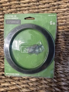 Everbilt  6" ROCK CREEK HOUSE NUMBER " 0 " Zero, Flat Black (Floating) - Picture 1 of 5