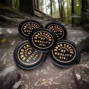 Knob Creek Whiskey Wooden Drink Coasters. (set Of 5)￼ 4 Inch - Picture 1 of 3