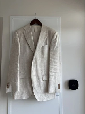 Suitsupply 100% Linen Suit – Baird McNutt – Cream/Ivory – 36R (Fits 38R/W32) — 第 1/4 张图片