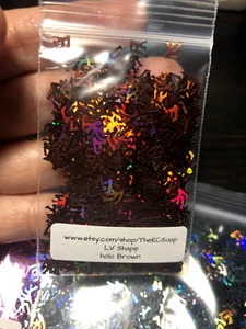 50G Holographic BROWN Glitter Slice letter alphabet confetti L US Seller - Picture 1 of 2