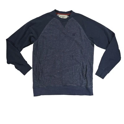 Billabong Balance Crew Sweatshirt Mens M Navy Blue Raglan Minimalist Casual - Image 1 of 4