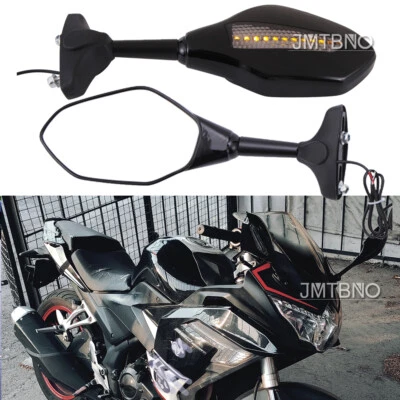 Espejos retrovisores con señales de giro LED para motocicleta Honda CBR Goldwing Interceptor Foto 1 de 4