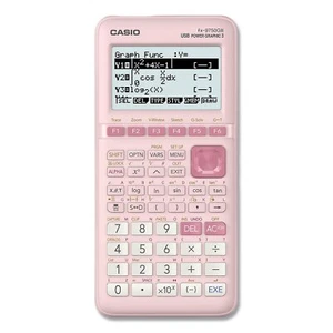 Small Pink Calculator High Resolution LCD USB Rechargeable for Students - Picture 1 of 3