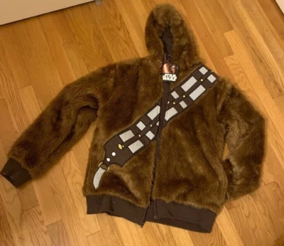 Star Wars Chewbacca Cosplay Costume Hoodie Faux Fur Jacket Teen/Adult - Small - Image 1 of 3