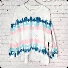 ELECTRIC & ROSE Neil Pink & Blue Tie Dye Oversized Balloon Sleeve Sweatshirt Med