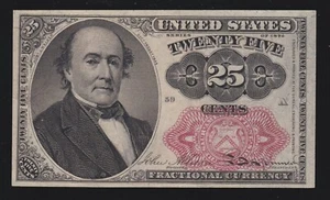 US 25c Fractional Currency Note Position 59-A FR 1309 V Ch CU - Picture 1 of 2