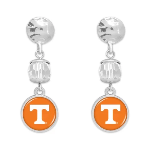 Tennessee Volunteers Ivy Crystal Silver Earrings Jewelry Gift UT Cover
