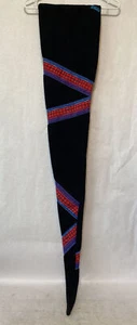 Vintage Bula Beanie Hat Extra Long Black Fleece Scarf USA 54 Long Gnome Pointy - Picture 1 of 9