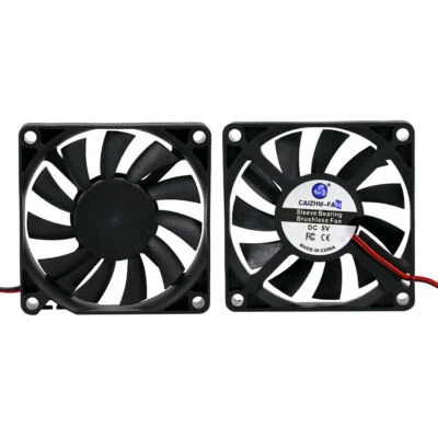 2x Lüfter Gehäuselüfter für PC Computer 70x70x10mm 70mm leise 5V 12V 24V FAN - Bild 1 von 4