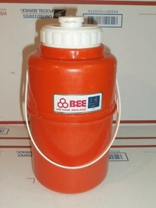 Vintage Bee Urethane Insulated Orange 1/2 Gallon Thermos 1950s NEVER USED! - Picture 1 of 6