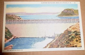 Postal Presa Elephant Butte cerca de Hot Springs Nuevo México Lago Río Grande - Imagen 1 de 2