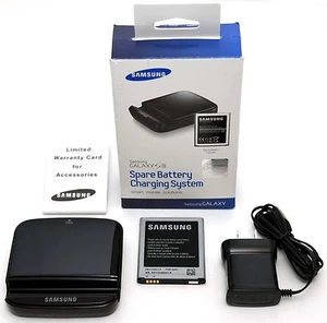 NEW OFFICIAL Samsung EBH-1G6MLA Galaxy S3 III BLACK Phone Charger+Stand+Battery - Picture 1 of 11