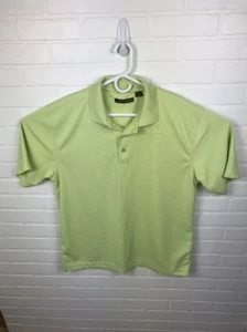 Mens Cubavera Textured Striped Polo Shirt Size Large; Color: Lime Green DD3 - Picture 1 of 6