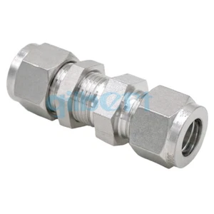 Fit Tube O.D 1/2" 304 Stainless Bulkhead Ferrule Compression Union Pipe Fitting - Picture 1 of 6