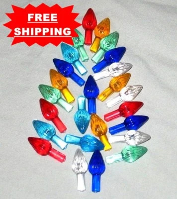 25 Med/Large Ceramic Christmas Tree Twist Flame Lights Bulbs  **FREE SHIP** - Image 1 of 3