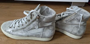 PAUL GREEN Damen Schuhe High-TOP Sneaker Leder Grau Silber Gr. 4 = 37 - Bild 1 von 13