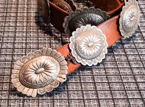 Navajo Suzie James Sterling Silver Concho Belt - Picture 1 of 9