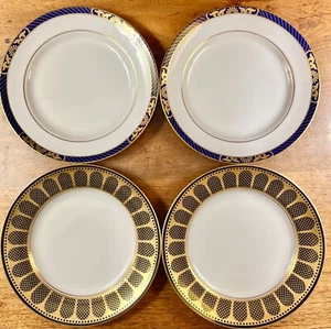 4x Spode Fine Bone China Salad Plate: 2x ENVOY & 2x MARBLE ARCH BLACK 8" _VGC - Picture 1 of 12