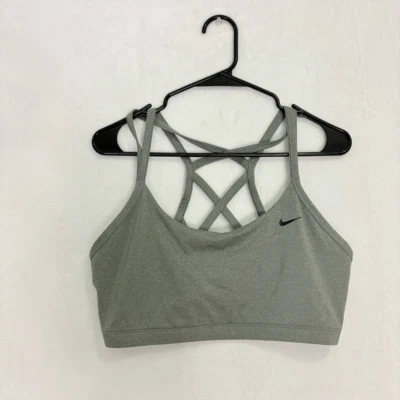Sujetador deportivo Nike Dri-Fit gris con espalda enjaulada para mujer talla XL Foto 1 de 4