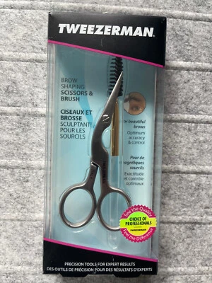 Tweezerman set of brow shaping scissors and brush - brand new - Image 1 of 4