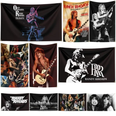 Ozzy Osbourne with Randy Rhoads Rock Band Flag Banner Wall Tapestry + Grommets - Image 1 of 4