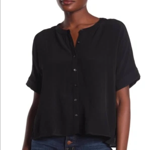 Madewell XXL Getaway Oversized Button-Down Shirt True Black Minimalistisch Boho Goth - Bild 1 von 7