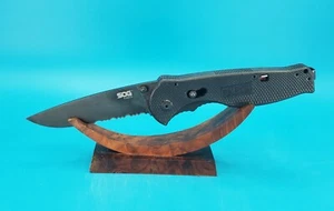 SOG FLASH 2 ASSISTED OPEN COMBO EDGE TACTICAL EDC POCKET KNIFE! BLACK! - Picture 1 of 12