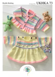 UKHKA 73 Vestito e cardigan bambino modello maglia in doppia maglia - 12-24" - Foto 1 di 3