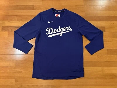 Nueva Camisa L Nike Los Angeles Dodgers Auténtica Colección Raglán Manga Larga Hombres Foto 1 de 4
