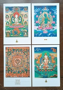 Buddhist Auspicious Postcard Set GREEN & WHITE TARA - CHENRESI -CHAKRASAMBHARA - Picture 1 of 3