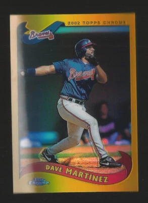 2002 Topps Chrome Dave Martinez Braves #195 Gold Refractor Rare Short Print Sp - Image 1 of 2