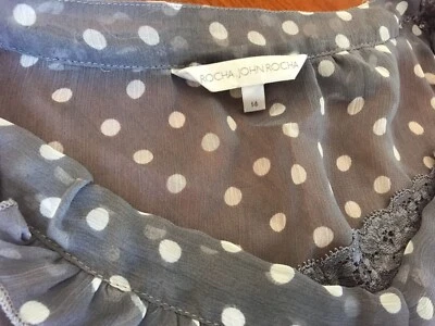 Camicia donna grigio chiaro a pois bianchi John Rocha tg 44/14 - Imagen 1 de 4