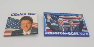 Clinton Gore 1992 Pinback Buttons Lot of 2 Campaign Democratic Party - Picture 1 of 6