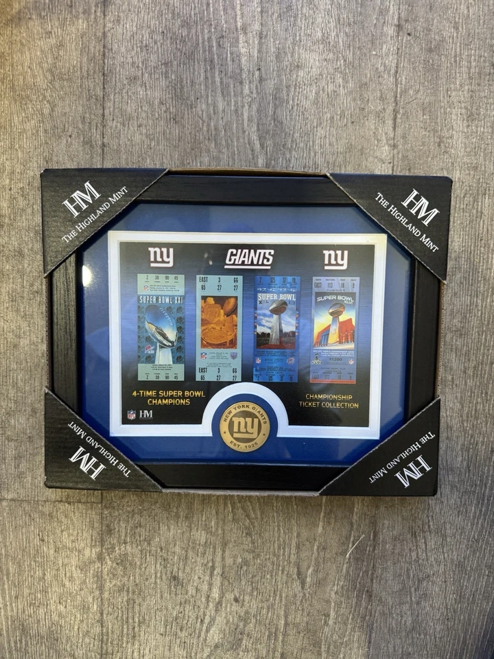 Colección de boletos de campeonato réplica de The Highland Mint NY Giants. 12”x10” Foto 1 de 1