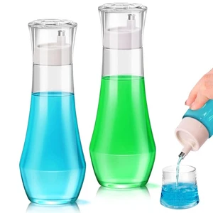 2PCS Mouthwash Dispenser for Bathroom - 9 Oz Clear Mouthwash Container with Stai - Picture 1 of 7