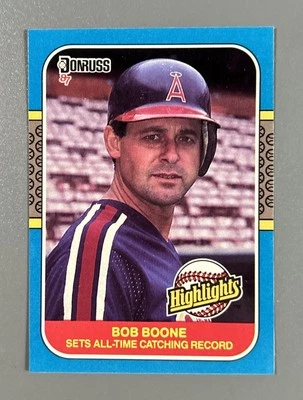 1987 Donruss Baseball Highlights Bob Boone California Angels #41 - Image 1 of 2