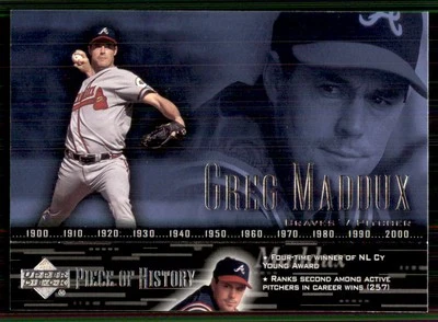 2002 Upper Deck Piece Of History #50 Greg Maddux Atlanta Braves - Image 1 of 2