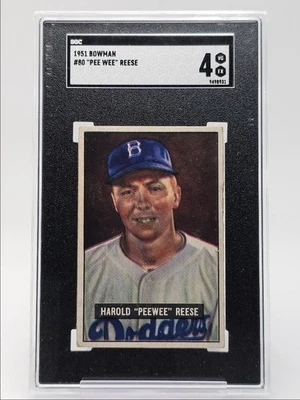 HAROLD «PEE WEE» REESE 1951 БОУМЕН БЕЙСБОЛ DODGERS #80 SGC 4 Q0M-521 - Изображение 1 из 2
