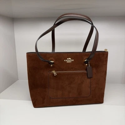 Bolso de Mano COACH CCC77 Station Gamuza/Im/Vintage Marrón Foto 1 de 4