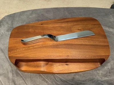 Tabla de pan Nambe 'Mezcla' con cuchillo. NUEVO EN CAJA. Nunca usado. Foto 1 de 3