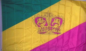 NEW 3X5FT MARDI GRAS DIAG DESIGN HOLIDAY FLAG superior quality usa seller - Picture 1 of 3