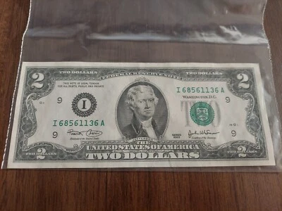 2003 - $2 Two Dollar Bill Rare Series A - in excellent condition - Image 1 of 4